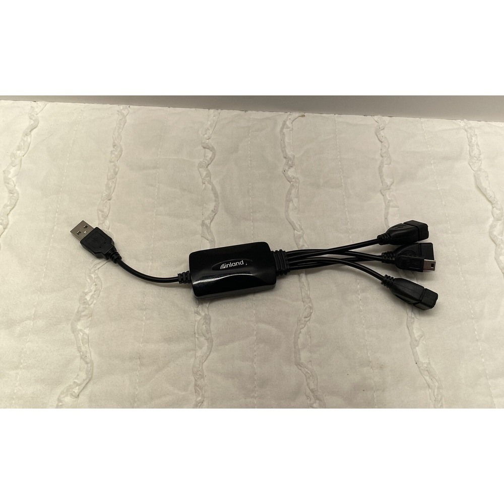 Inland Pro 4 Port USB 2.0 High Speed Hub‎ Splitter 1 Mini USB Port